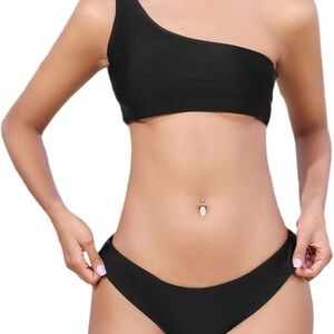 Zaful black asymmetrical two piece